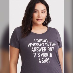 GREY WHISKEY IS THE ANSWER GRAPHIC CREW TEE